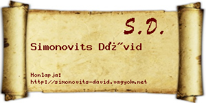 Simonovits Dávid névjegykártya
