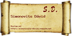 Simonovits Dávid névjegykártya