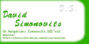 david simonovits business card